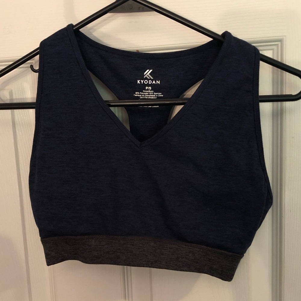 Navy Blue and Grey Racer-Back Sports Bra!!